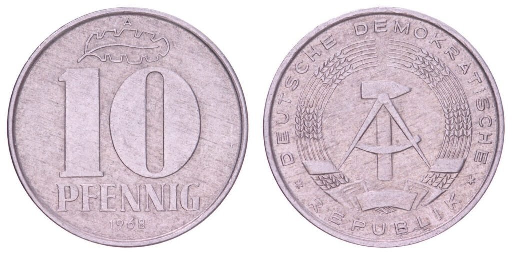 GERMANY 10 pfennig 1968A / East (GDR) issue / VF
