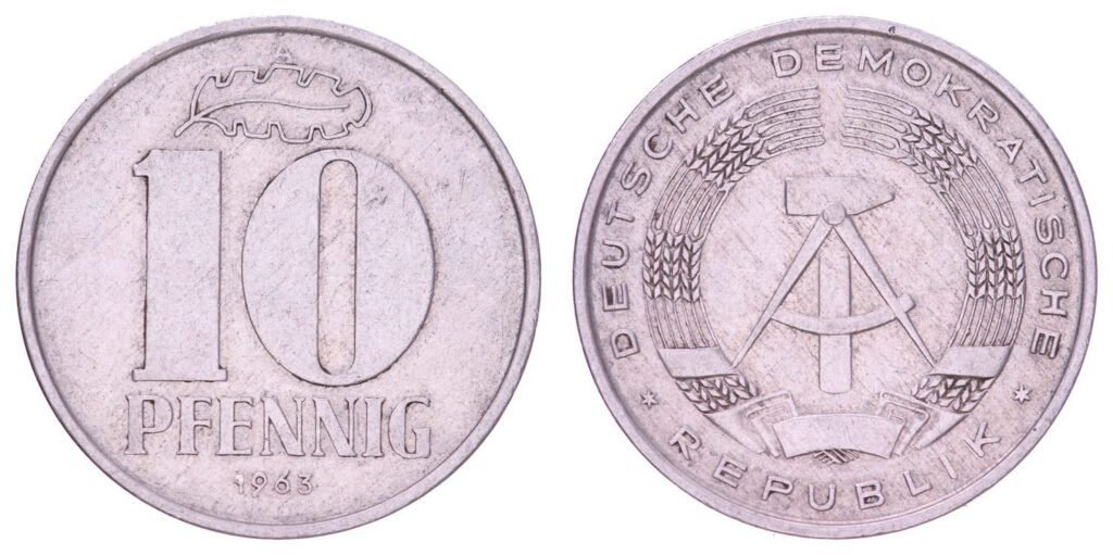 GERMANY 10 pfennig 1963A / East (GDR) issue / VF