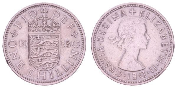 GREAT BRITAIN 1 shilling 1958 / English Shield / VF