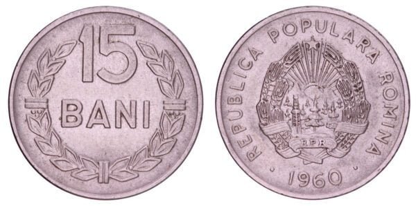 ROMANIA 15 bani 1960 XF-