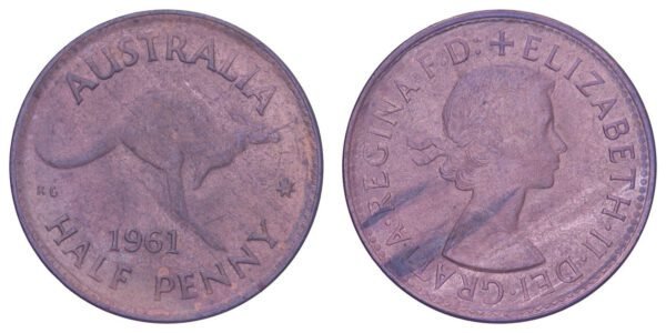 AUSTRALIA 1/2 penny 1961 VF