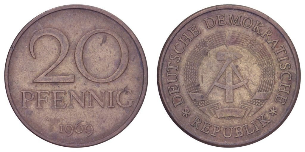 GERMANY 20 pfennig 1969 / East (GDR) issue / VF