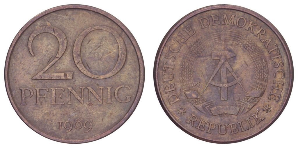 GERMANY 20 pfennig 1969 / East (GDR) issue / VF