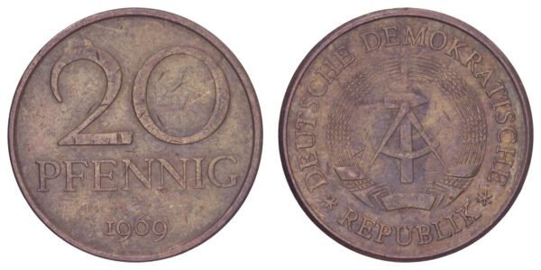 GERMANY 20 pfennig 1969 / East (GDR) issue / VF