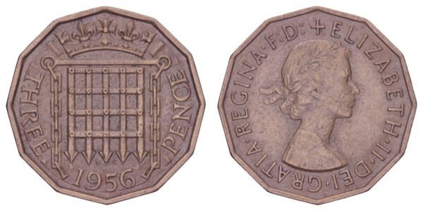 GREAT BRITAIN 3 pence 1956 VF
