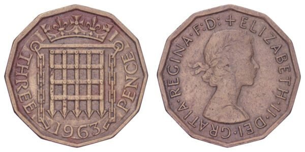 GREAT BRITAIN 3 pence 1963 VF