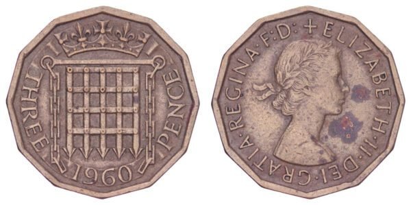GREAT BRITAIN 3 pence 1960 VF-