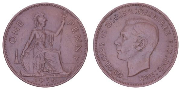 GREAT BRITAIN 1 penny 1938 VF