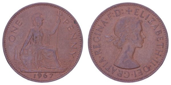 GREAT BRITAIN 1 penny 1967 VF