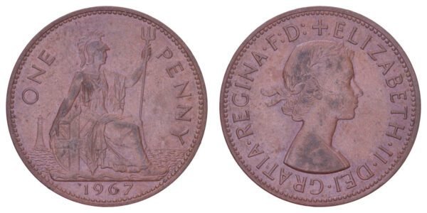 GREAT BRITAIN 1 penny 1967 VF