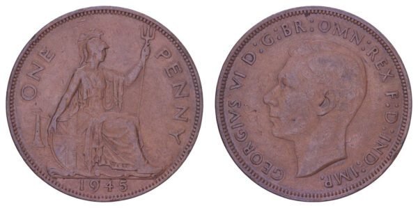 GREAT BRITAIN 1 penny 1945 VF