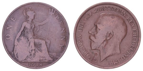 GREAT BRITAIN 1 penny 1918 F+