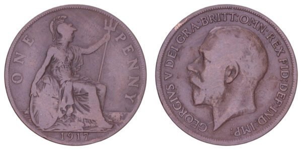 GREAT BRITAIN 1 penny 1917 F+