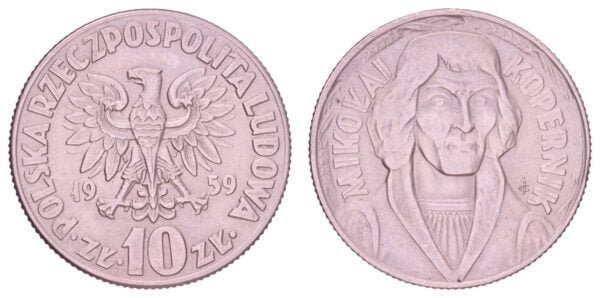 POLAND 10 zlotych 1959 / Mikolaj Kopernik / XF+