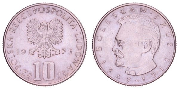 POLAND 10 zlotych 1975 / BolesĹ‚aw Prus / XF