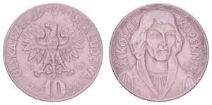 POLAND 10 zlotych 1968 / MikoĹ‚aj Kopernik / VF+