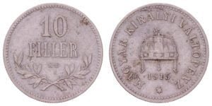 HUNGARY 10 filler 1915 / WWI issue / VF