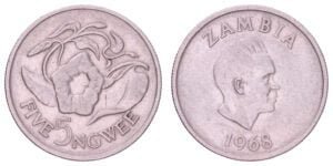 ZAMBIA 5 ngwee 1968 VF
