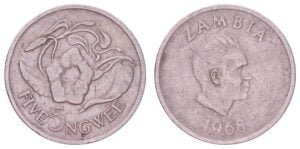 ZAMBIA 5 ngwee 1968 VF