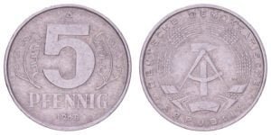 GERMANY 5 pfennig 1968 / East (GDR) issue / VF