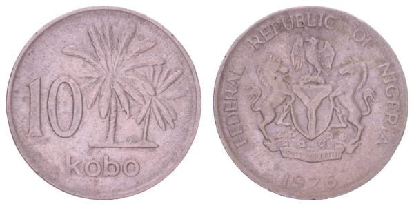 NIGERIA 10 kobo 1976 VF