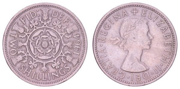 GREAT BRITAIN 2 shillings 1964 VF