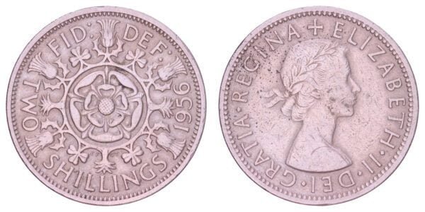 GREAT BRITAIN 2 shillings 1956 VF