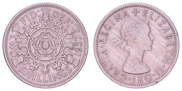 GREAT BRITAIN 2 shillings 1957 VF