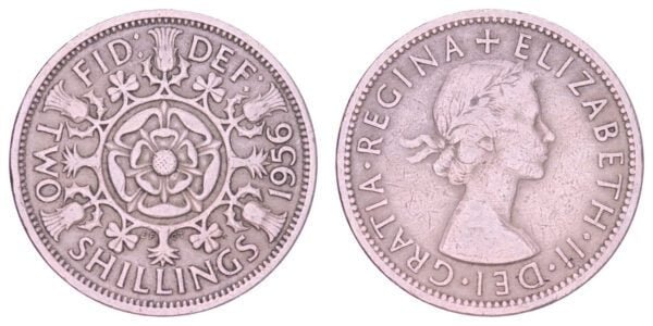 GREAT BRITAIN 2 shillings 1956 VF