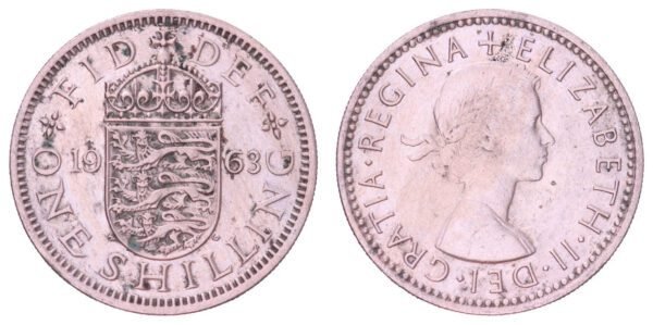 GREAT BRITAIN 1 shilling 1963 / English shield / VF