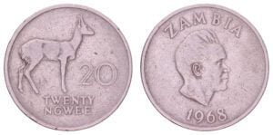 ZAMBIA 20 ngwee 1968 VF