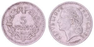 FRANCE 5 francs 1947 VF