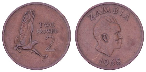ZAMBIA 2 ngwee 1968 VF