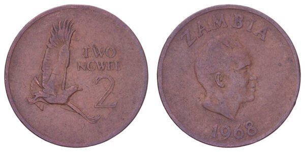 ZAMBIA 2 ngwee 1968 VF
