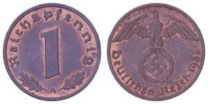 GERMANY 1 reichspfennig 1938A / 3rd Reich / VF+
