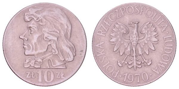 POLAND 10 zlotych 1970 VF