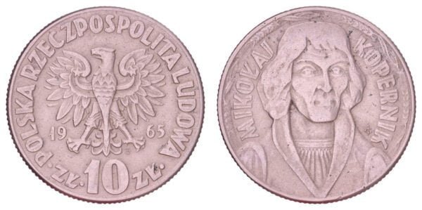 POLAND 10 zlotych 1965 / Mikolaj Kopernik / VF