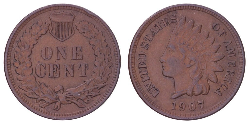 UNITED STATES OF AMERICA 1 cent 1907 / Indian Head Cent / XF-