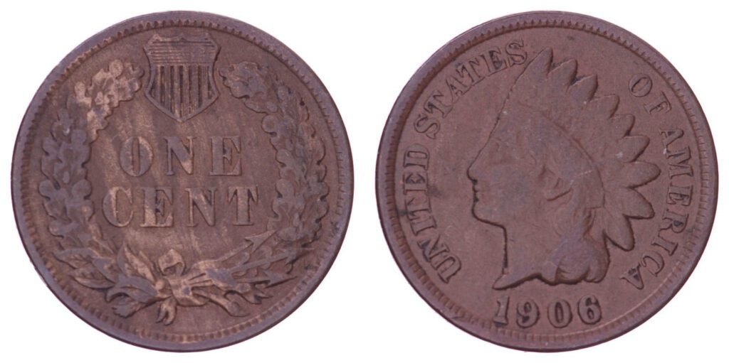 UNITED STATES OF AMERICA 1 cent 1906 / Indian Head Cent / VF+