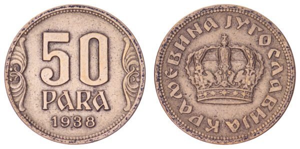 YUGOSLAVIA 50 para 1938 VF