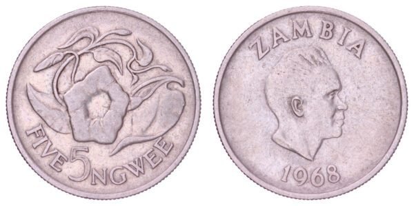 ZAMBIA 5 ngwee 1968 VF