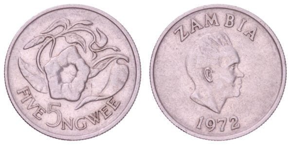 ZAMBIA 5 ngwee 1972 VF