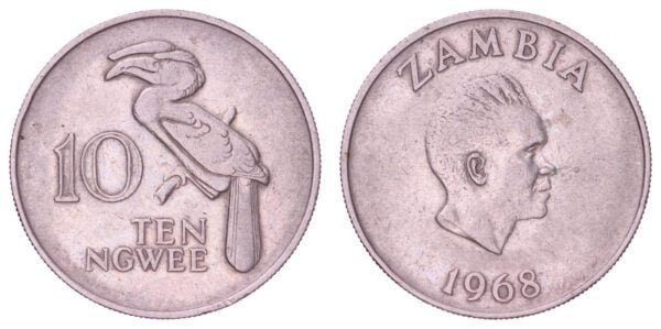 ZAMBIA 10 ngwee 1968 VF