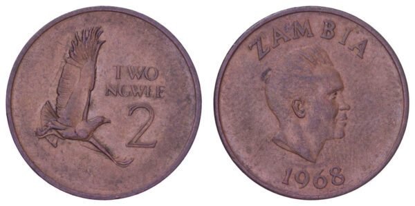 ZAMBIA 2 ngwee 1968 VF