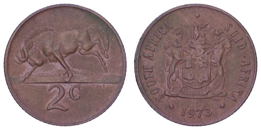 SOUTH AFRICA 2 cents 1973 VF