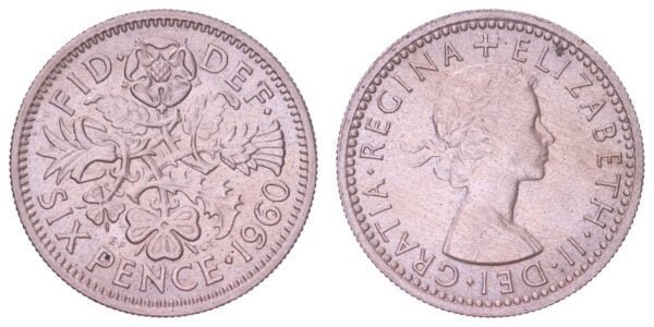 GREAT BRITAIN 6 pence 1960 XF-