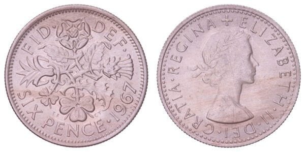 GREAT BRITAIN 6 pence 1967 XF-