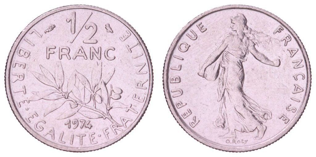 FRANCE 1/2 franc 1974 VF