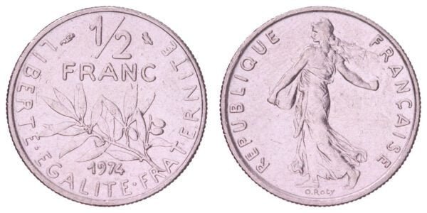 FRANCE 1/2 franc 1974 VF