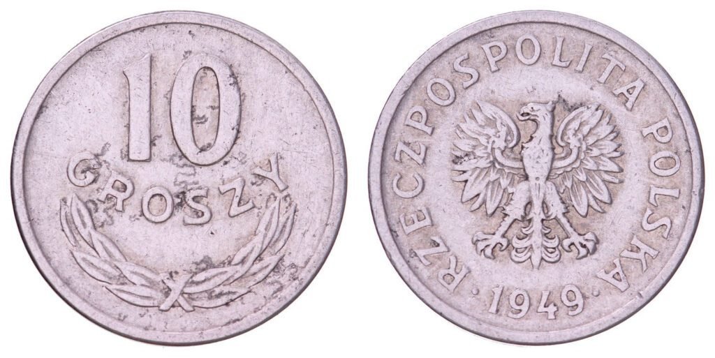 POLAND 10 groszy 1949 VF